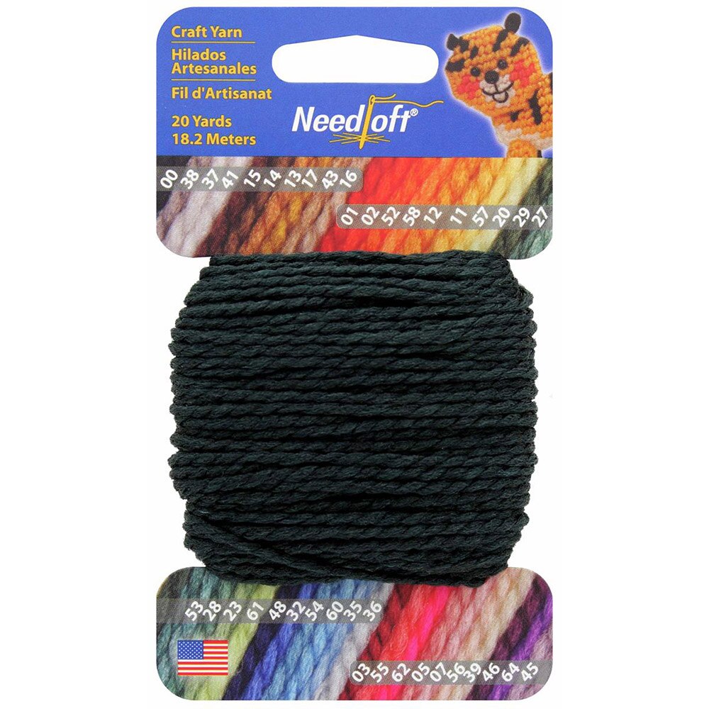 Needloft Craft, Nylon Yarn, 20 Yard, Spool, Black